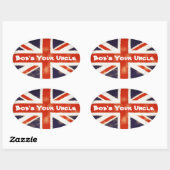 Union Jack Bobs ton oncle Oval Sticker (Feuille)