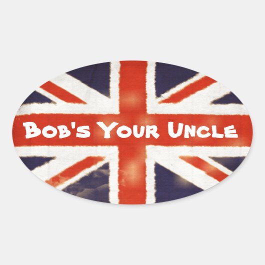 Union Jack Bobs Uw Oom Ovaal Sticker (Voorkant)