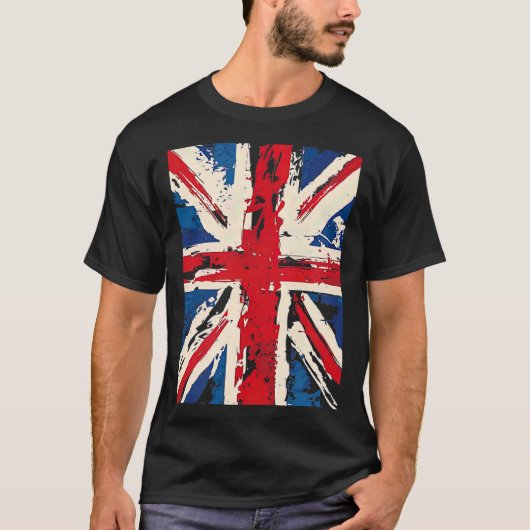 Union Jack British England United Kingdom Brushed  T-shirt (Voorkant)