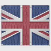 Union Jack British Flag Brushed Metal Kijk Cadeaupapier (Vlak)