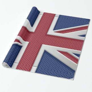 Union Jack British Flag Brushed Metal Kijk Cadeaupapier