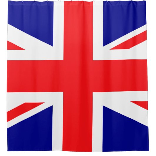 Union Jack British Flag England Red White Blue Douchegordijn (Voorkant)
