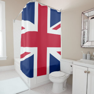 Union Jack British Flag England Red White Blue Douchegordijn