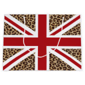 Union Jack British Flag met Cheetah Print Large Cadeauzakje (Voorkant)
