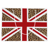 Union Jack British Flag met Cheetah Print Large Cadeauzakje (Achterkant)