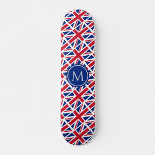 UNION JACK BRITISH Flag Patriotic Custom MONOGRAM Skateboard