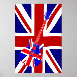 Union Jack British Guitar Art. 2 Poster