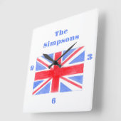 Union Jack Britse vlag Britannia Vierkante Klok (Hoek)