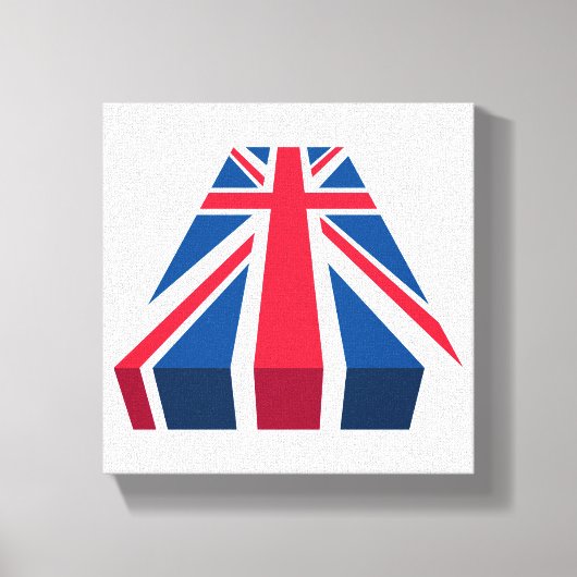 Union Jack, Britse vlag in 3D Canvas Afdruk (Voorkant)