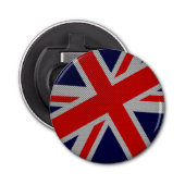 Union Jack Carbon Style Decor Button Flesopener (Voorkant)