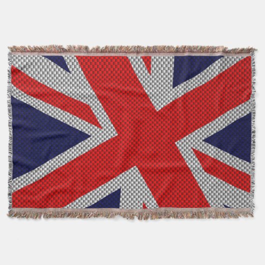 Union Jack Carbon Style Decor Deken (Voorkant)