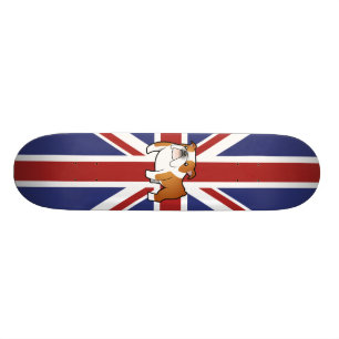 Union Jack Cartoon Engelse Bulldog Skateboard