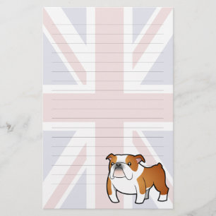 Union Jack Cartoon English Bulldog Briefpapier
