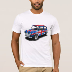 Union Jack Classic Mini Car op White T-Shirt
