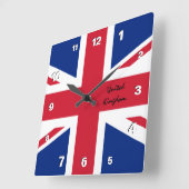 Union Jack Clock, patriottisch thuis UK, Britse vl Vierkante Klok (Hoek)