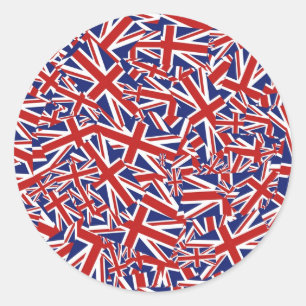 Union Jack Collage Ronde Sticker