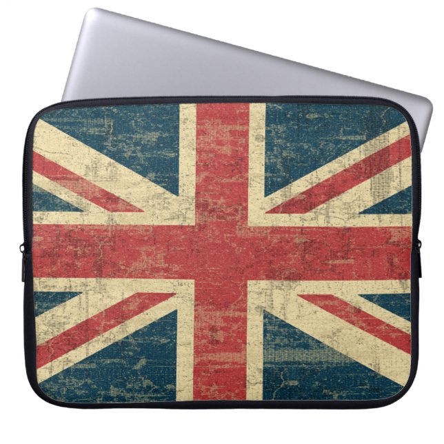 Union Jack  Distress Laptop Sleeve (Voorkant)