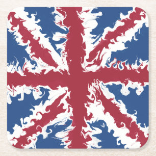 Union Jack Drink Mats UK Flag Decor Vierkante Kartonnen Onderzetter