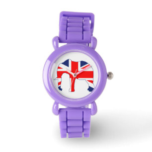 Union Jack Elephant British Flag Watch Horloge