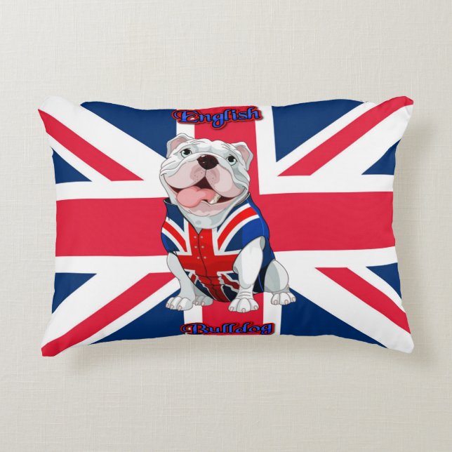 Union Jack English Bulldog Accent Kussen (Voorkant)