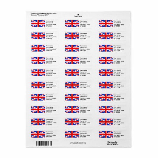 UNION JACK ETIKET (Full Sheet)