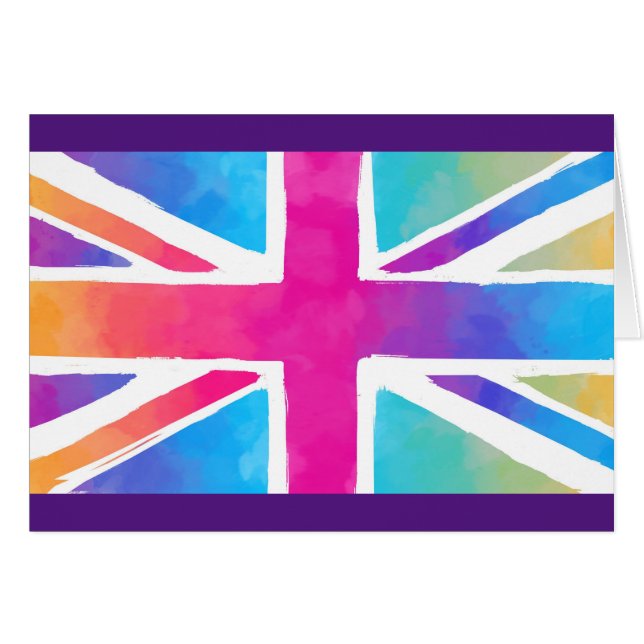 Union Jack Flag à Bright Watercolors (Devant horizontal)