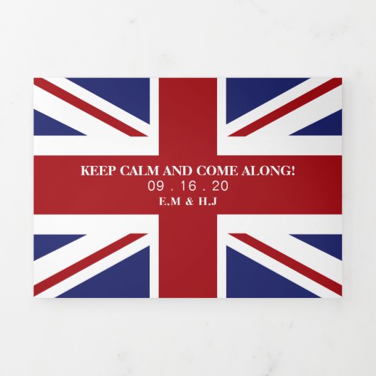 Union Jack Flag, Britse bruiloftssuite Drieluik Uitnodiging (Cover)