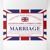 Union Jack Flag, Britse bruiloftssuite Drieluik Uitnodiging (Binnenkant midden)