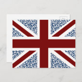 Union Jack Flag Calico Floral Pattern Briefkaart (Voorkant / Achterkant)