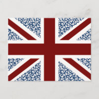 Union Jack Flag Calico Floral Pattern