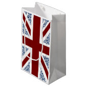 Union Jack Flag Calico Floral Pattern Klein Cadeauzakje (Voorkant Gekanteld)