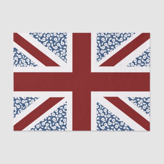Union Jack Flag Calico Floral Pattern Tissuepapier (Voorkant)