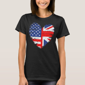 Union Jack Flag Engeland en Amerikaanse vlag voor  T-shirt