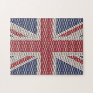 Union Jack Flag Fishnet Pattern Jigzaag Puzzle Legpuzzel
