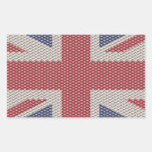 Union Jack Flag Fishnet Pattern Rechthoekige Sticker (Voorkant)