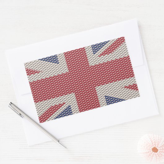 Union Jack Flag Fishnet Pattern Rechthoekige Sticker (Envelop)