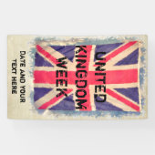 UNION JACK FLAG grunge + jouw idee Spandoek (Horizontaal)
