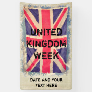 UNION JACK FLAG grunge + jouw idee Spandoek