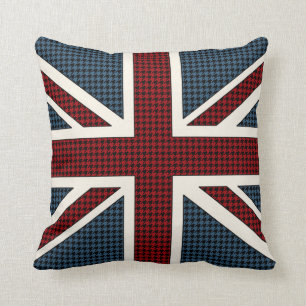 Union Jack Flag Houndstooth Kussen