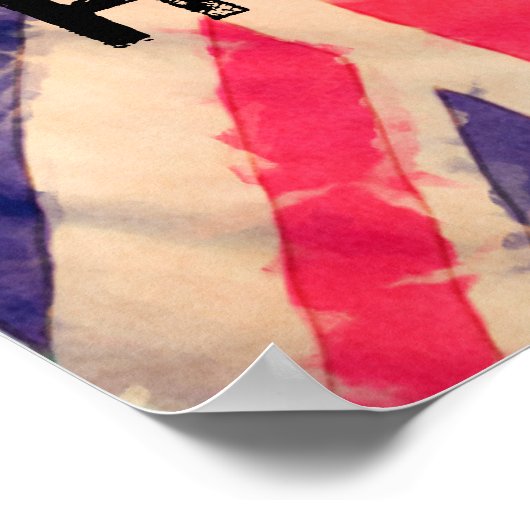 UNION JACK FLAG + jouw tekst Poster (Hoek)