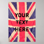 UNION JACK FLAG + jouw tekst Poster (Voorkant)