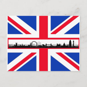 Union Jack Flag London Skyline Briefkaart