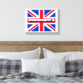 Union Jack Flag London Skyline Canvas Afdruk (Insitu (Slaapkamer))