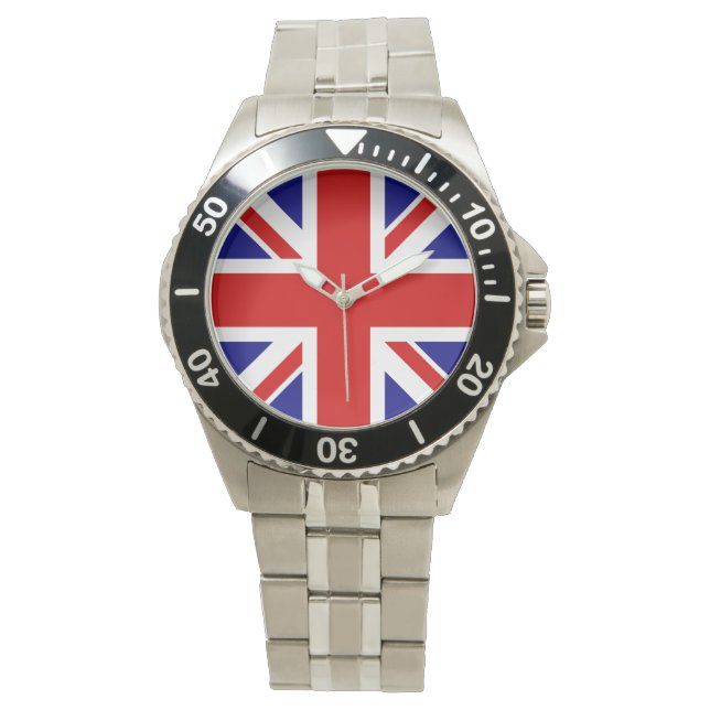 Union Jack Flag Mannen Watch Horloge (Voorkant)