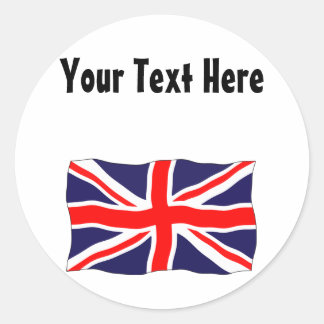 Union Jack Flag -  met Jouw tekst! Ronde Sticker