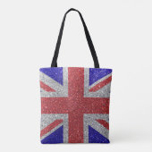 Union Jack Flag of United Kingdom Glitter Draagtas (Achterkant)