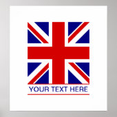 Union Jack Flag Plus Jouw tekst Poster (Voorkant)