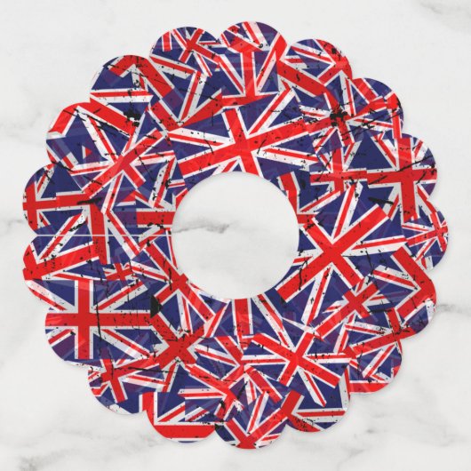 Union Jack Flag | UK Flag | British Flag |   Wijnglaslabel (Voorkant)