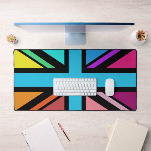 Union Jack/Flag veelkleurig + zwart ontwerp Bureaumat (Kantoor 1)