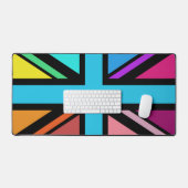 Union Jack/Flag veelkleurig + zwart ontwerp Bureaumat (Keyboard & Muis)